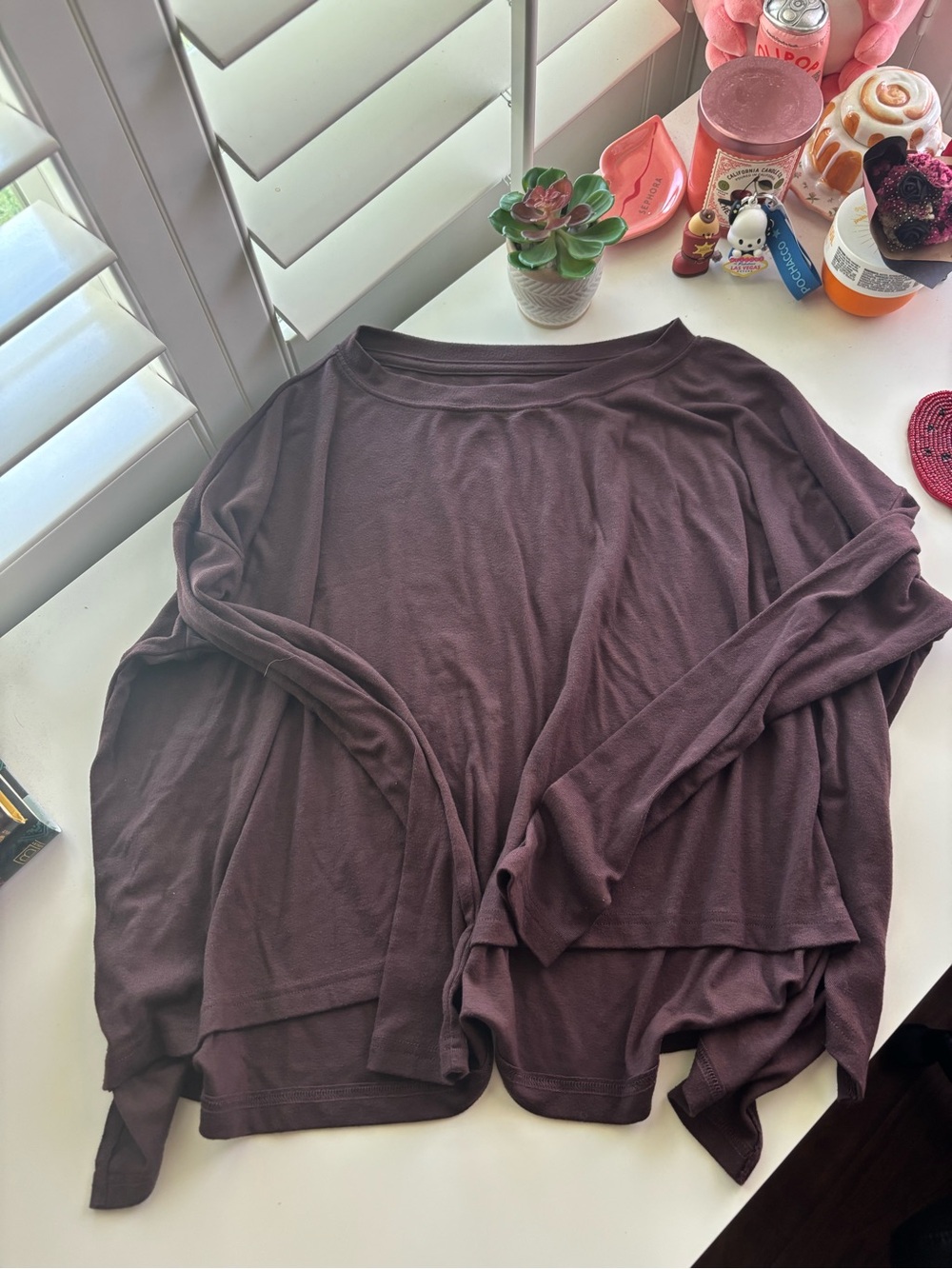 Free People Free-est Brown Thermal Top Small